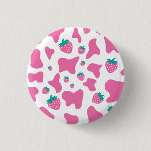 Strawberry Cow 3 Cm Round Badge