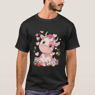 Strawberry Cow Cute Cow Pink Cow Pet T-Shirt