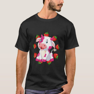 Strawberry Cow Cute Fruit Cow T-Shirt