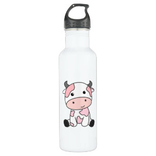 Strawberry Cow Cute Pink Strawberry Cow Kawaii 710 Ml Water Bottle