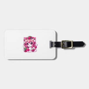 Strawberry Cow Kawaii Anime Strawberry Milk _1 Luggage Tag