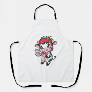 Strawberry Cow Kawaii Anime Strawberry Milk _2 Apron