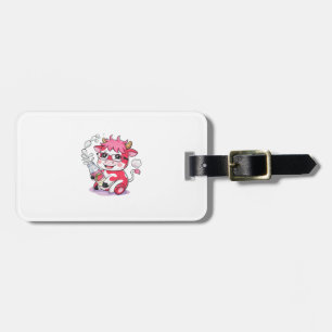 Strawberry Cow Kawaii Anime Strawberry Milk _5 Luggage Tag