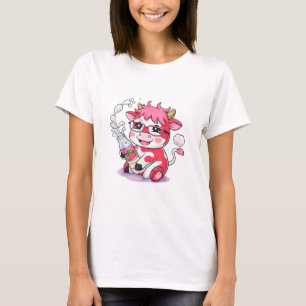Strawberry Cow Kawaii Anime Strawberry Milk _5 T-Shirt