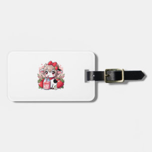 Strawberry Cow Kawaii Anime Strawberry Milk _6 Luggage Tag