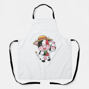 Strawberry Cow Kawaii Anime Strawberry Milk _7 Apron