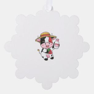 Strawberry Cow Kawaii Anime Strawberry Milk _7 Tree Decoration Card