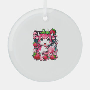 Strawberry Cow Kawaii Anime Strawberry Milk Glass Tree Decoration