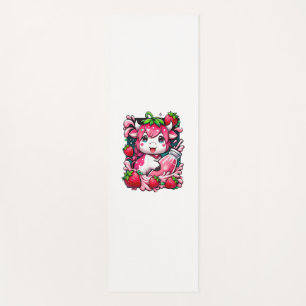 Strawberry Cow Kawaii Anime Strawberry Milk Yoga Mat