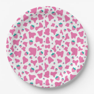 Strawberry Cow Paper Plate