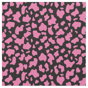 Strawberry Cow print, custom background and size Fabric