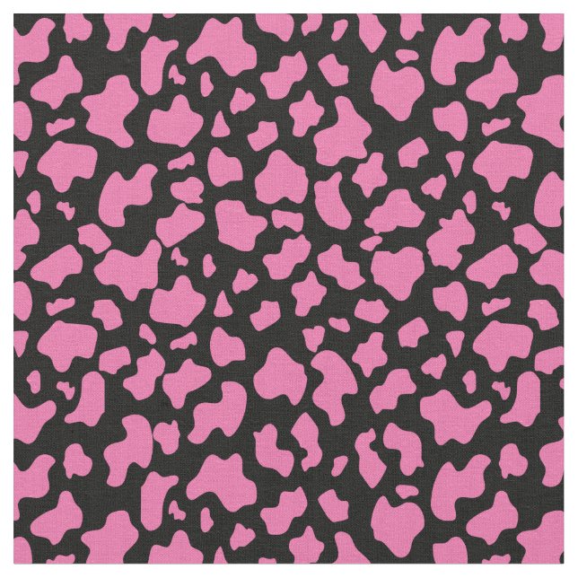 Strawberry Cow print, custom background and size Fabric (Close Up)