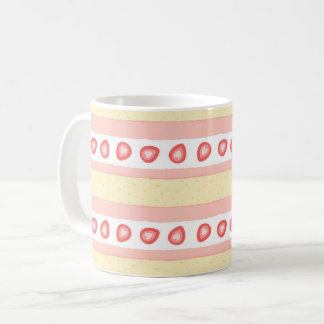 Strawberry Cream Cake Slice Pattern Coffee Mug