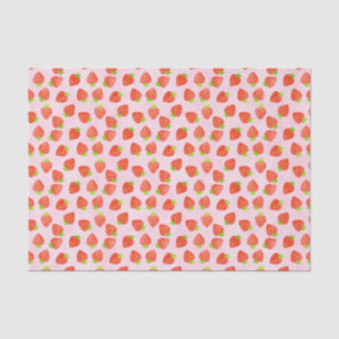 Strawberry Cream Pattern Pretty Pink Red Fruit Tissue Paper