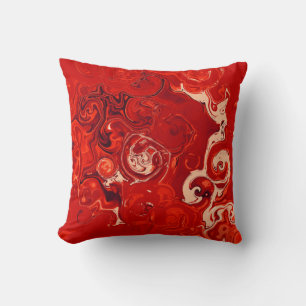 Strawberry Cream Soda red beige white black Cushion