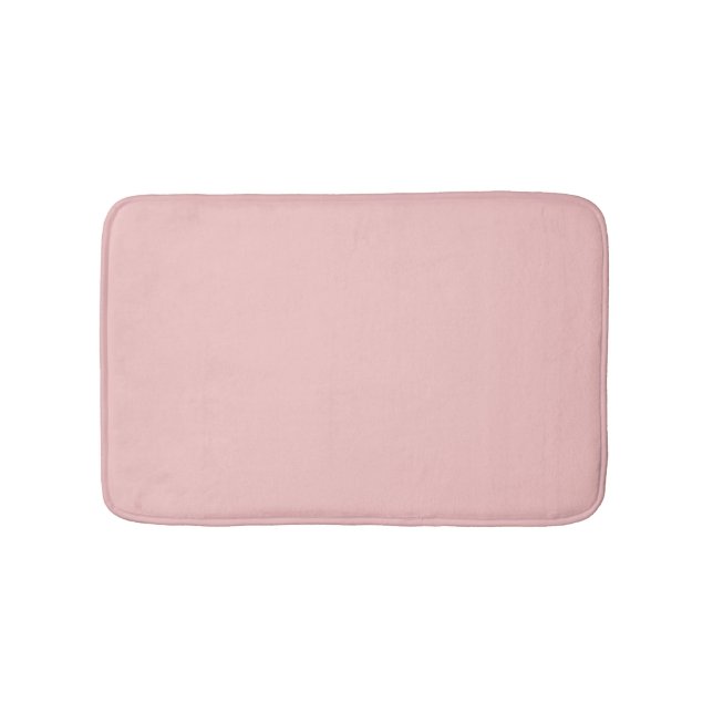 Strawberry Cream Solid Colour Print, Pastel Pink Bath Mat (Front)