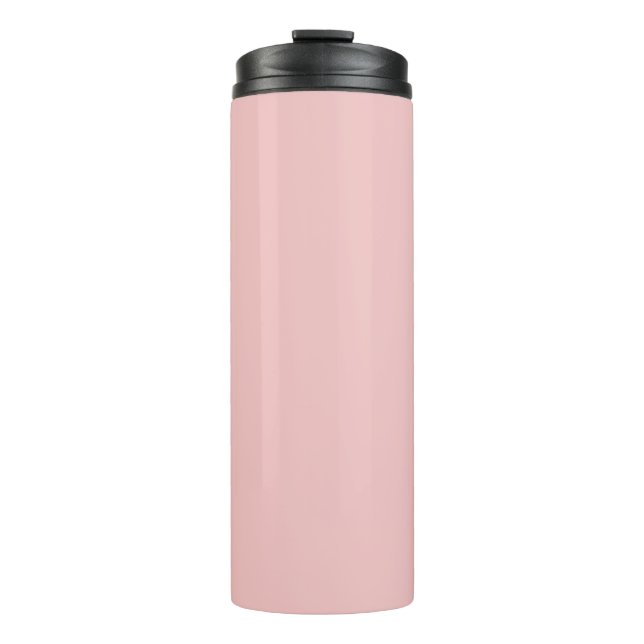 Strawberry Cream Solid Colour Print, Pastel Pink Thermal Tumbler (Front)