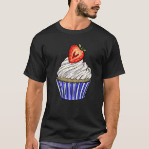 Strawberry Cup Cakes Plain  Women Baking Muffins L T-Shirt