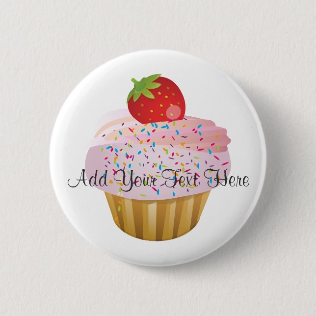 Strawberry Cupcake 6 Cm Round Badge (Front)