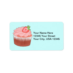 Strawberry Cupcake Address Label