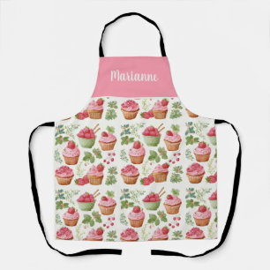Strawberry Cupcake Apron Custom Name