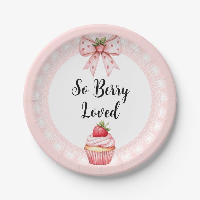Strawberry Cupcake Baby Shower-Plates Paper Plate (Front)