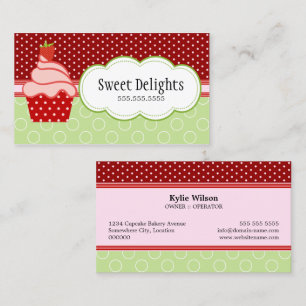 Strawberry Cupcake Bakery Business Card