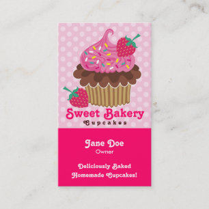 Strawberry Cupcake Business Cards