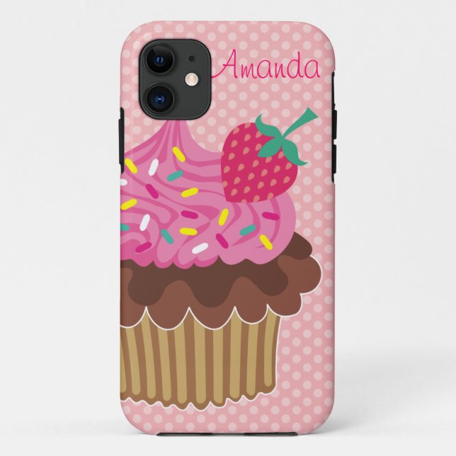 Strawberry Cupcake Custom iPhone 5 Case-Mate Case (Back)