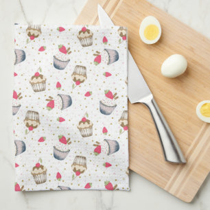 Strawberry Cupcake Kitchen Towel – Cute Colourful 
