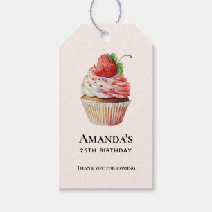 Strawberry Cupcake Sweet Dessert Birthday Gift Tags
