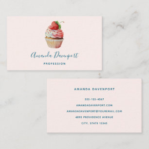 Strawberry Cupcake Sweet Dessert Business Card