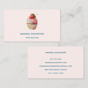 Strawberry Cupcake Sweet Dessert Business Card