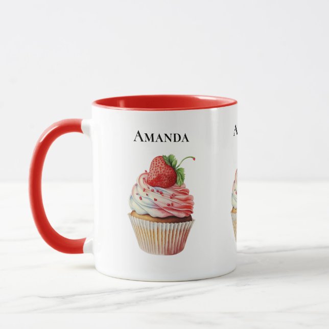 Strawberry Cupcake Sweet Dessert Mug (Left)