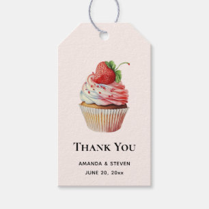 Strawberry Cupcake Sweet Dessert Thank You Gift Tags