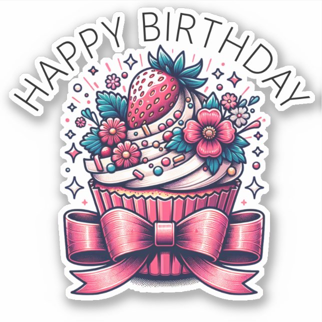 Strawberry Cupcake Whimsical  (Front)