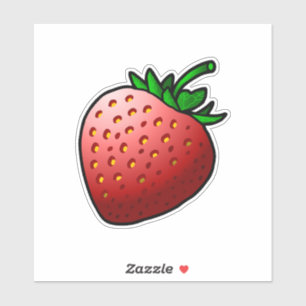 Strawberry Custom Cut Vinyl Sticker
