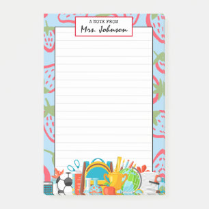 Strawberry Custom Cute Teacher Post-it Notes
