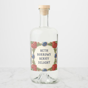 Strawberry Custom House Name Plate Plaque Sign Liquor Bottle Label