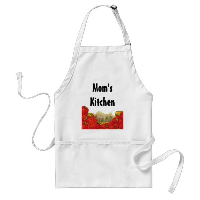 Strawberry Custom Kitchen Crate Art BBQ Apron (Front)