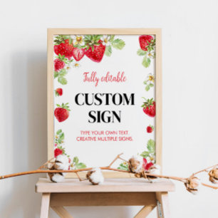 Strawberry Custom Table Sign Berry Sweet