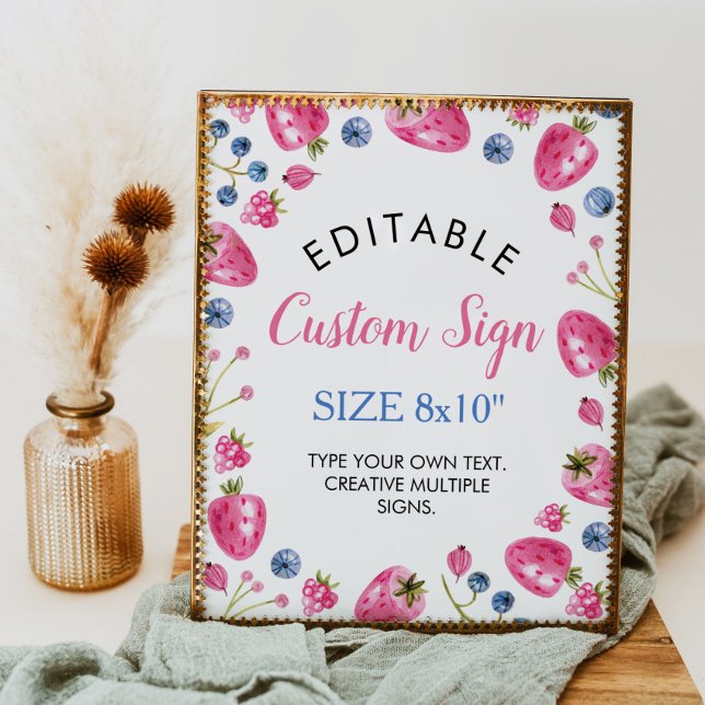 Strawberry Custom Table Sign Berry Sweet (Creator Uploaded)