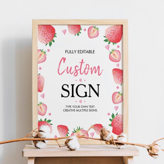 Strawberry Custom Table Sign Berry Sweet (Creator Uploaded)