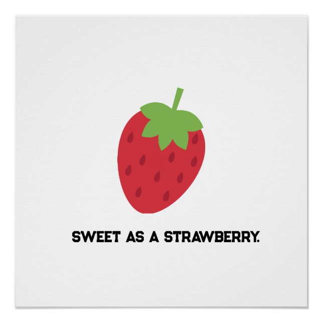 Strawberry Cute Fruit-Themed Poster (Front)