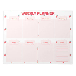Strawberry Cute Weekly Planner Desk Notepad
