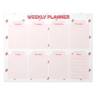 Strawberry Cute Weekly Planner Desk Notepad