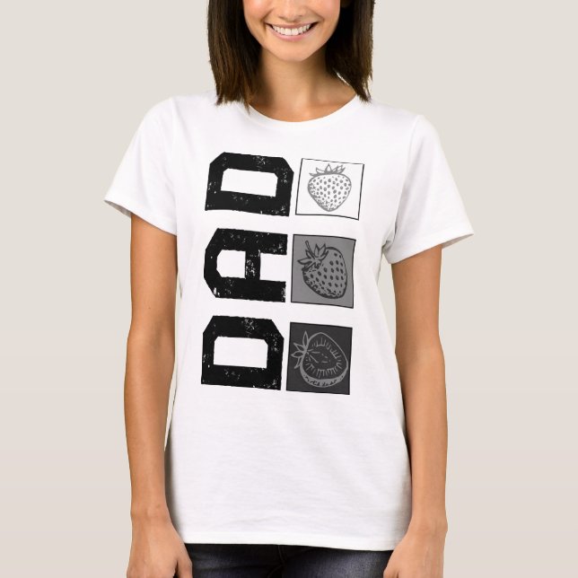 Strawberry Dad Fruit Lover New Dad Father's Day Ve T-Shirt (Front)