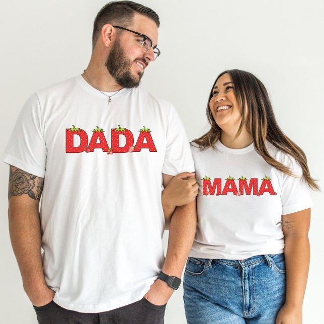 Strawberry Dada Baby 1st Birthday Strawberry Theme T-Shirt (Creator Uploaded)