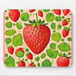 Strawberry Dadaist Artwork Mouse Mat