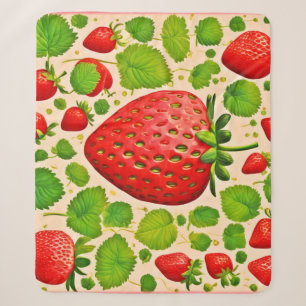 Strawberry Dadaist Artwork Sherpa Blanket